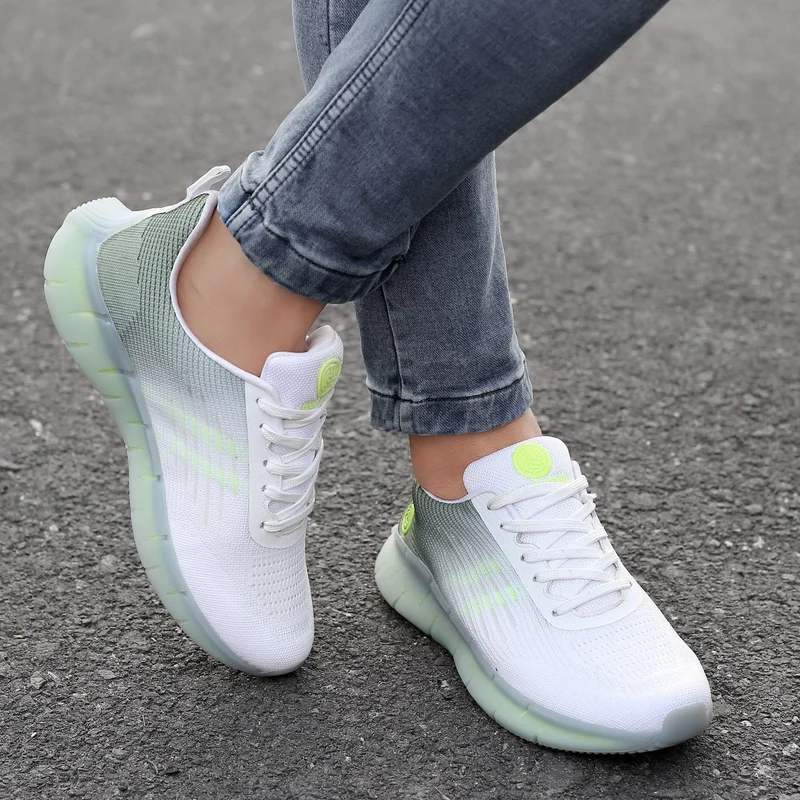 Bacca Bucci White Green Champion Lightweight Shoes for Energetic Run for Men | Best Price UAE